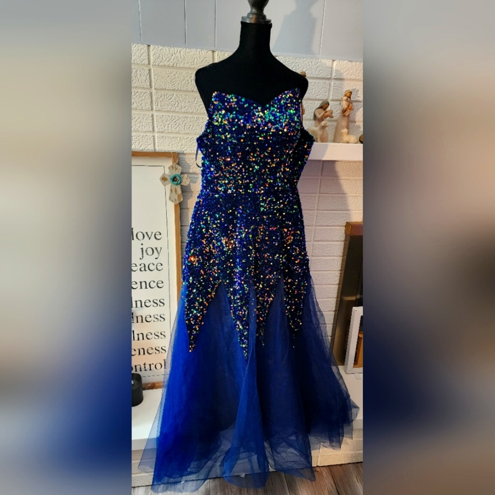 Beautiful Blue Sequin Gown
